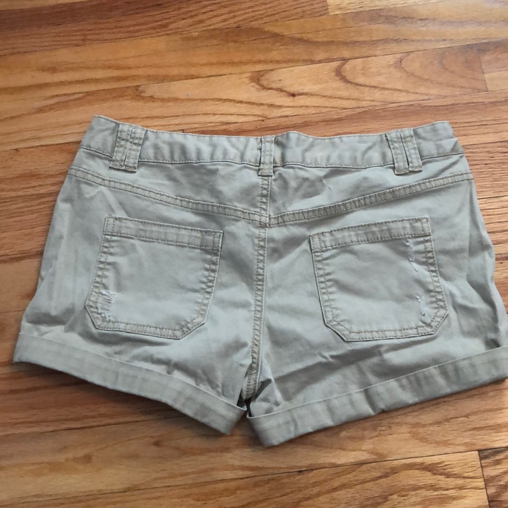 Tan Mid Rise Shorts - Picture 2 of 3